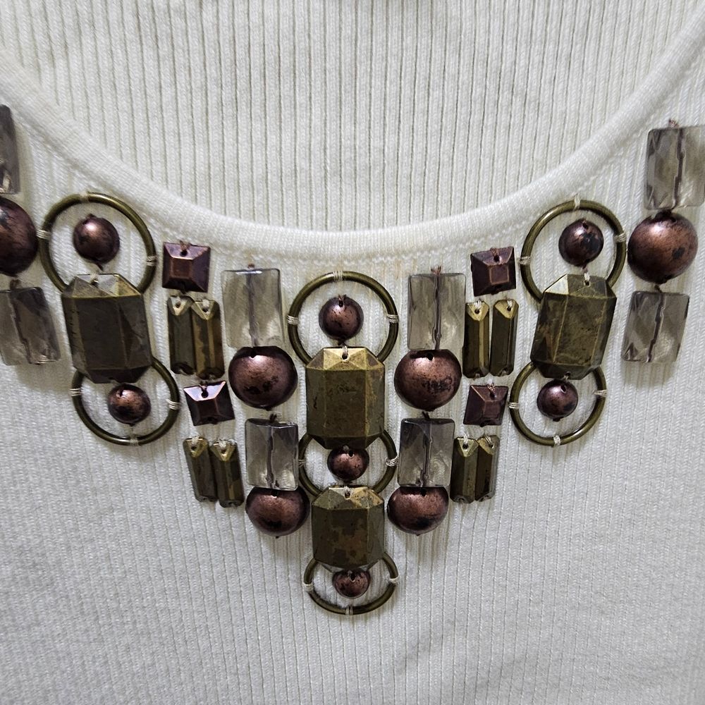Ruby Rd. Cream Sleeveless Tank Top‎ - Picture 4 of 5